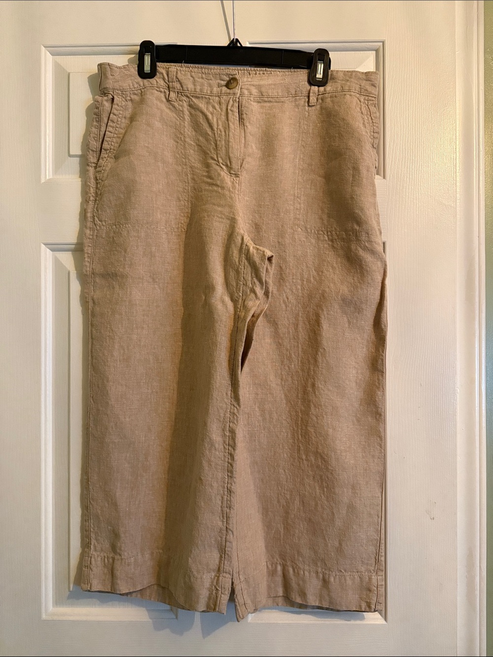 J. Jill Love Linen Beige Cropped Pants